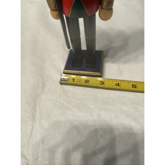 Nice Handmade Christmas Wooden Nutcracker Soldier w/ Rifle Gun 10-1/2” Tall - Picture 9 of 10